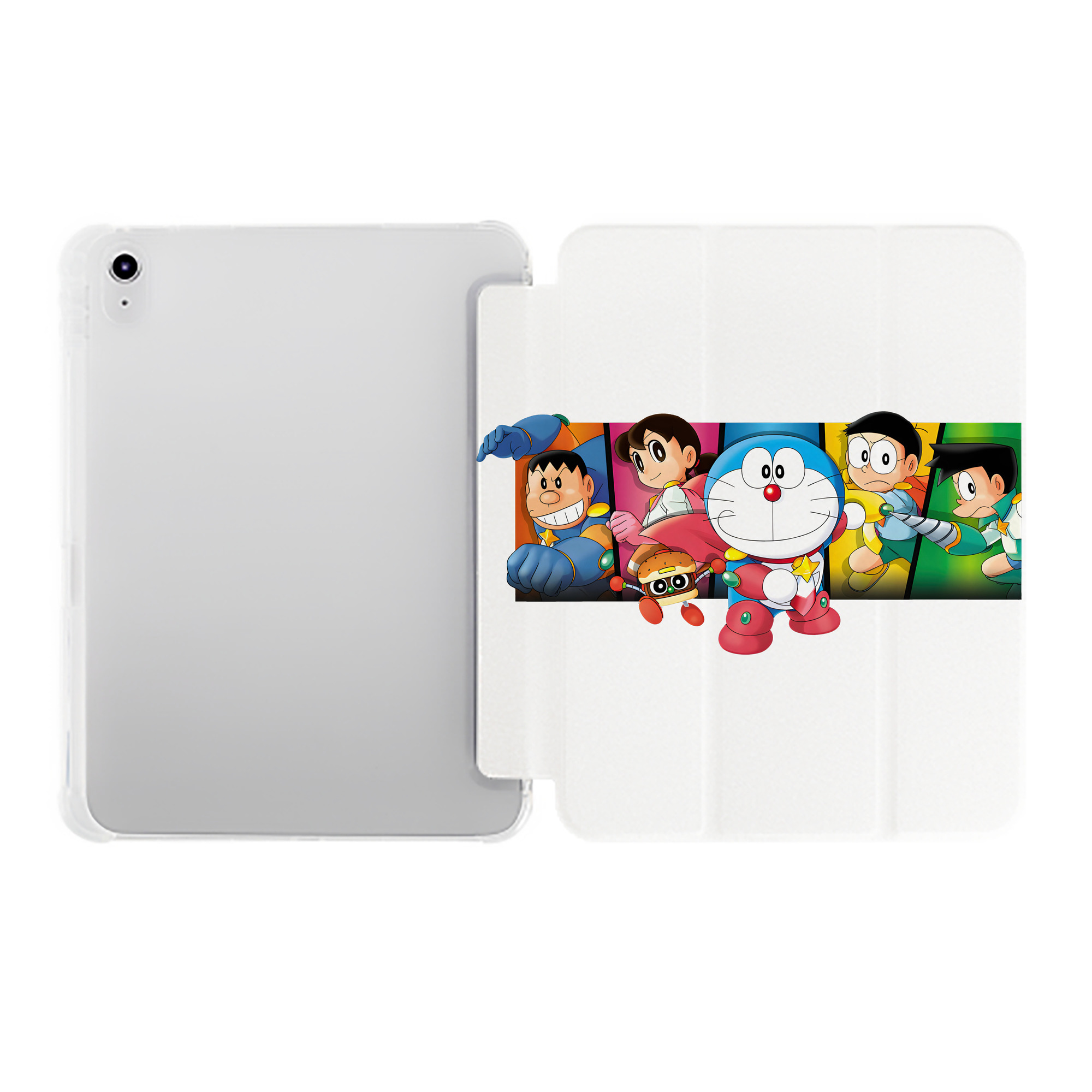 （画像用） ドラえもん Doraemon IPad ケース ペン収納付き 三つ折りスタンド PUレザー×シリコン 対応機種9.5/10.5/10.9インチ
